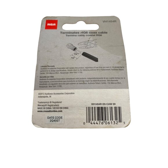 RCA VH1454R Coax RG6 Crimp-On Connectors 4-Pack Lifetime Warranty - Picture 2 of 2